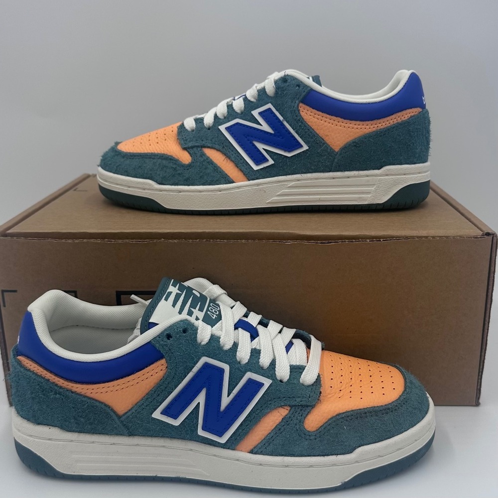 New Balance 480 Sneaker Mens 6.5 Teal Orange Blue Low Top GSB480GP